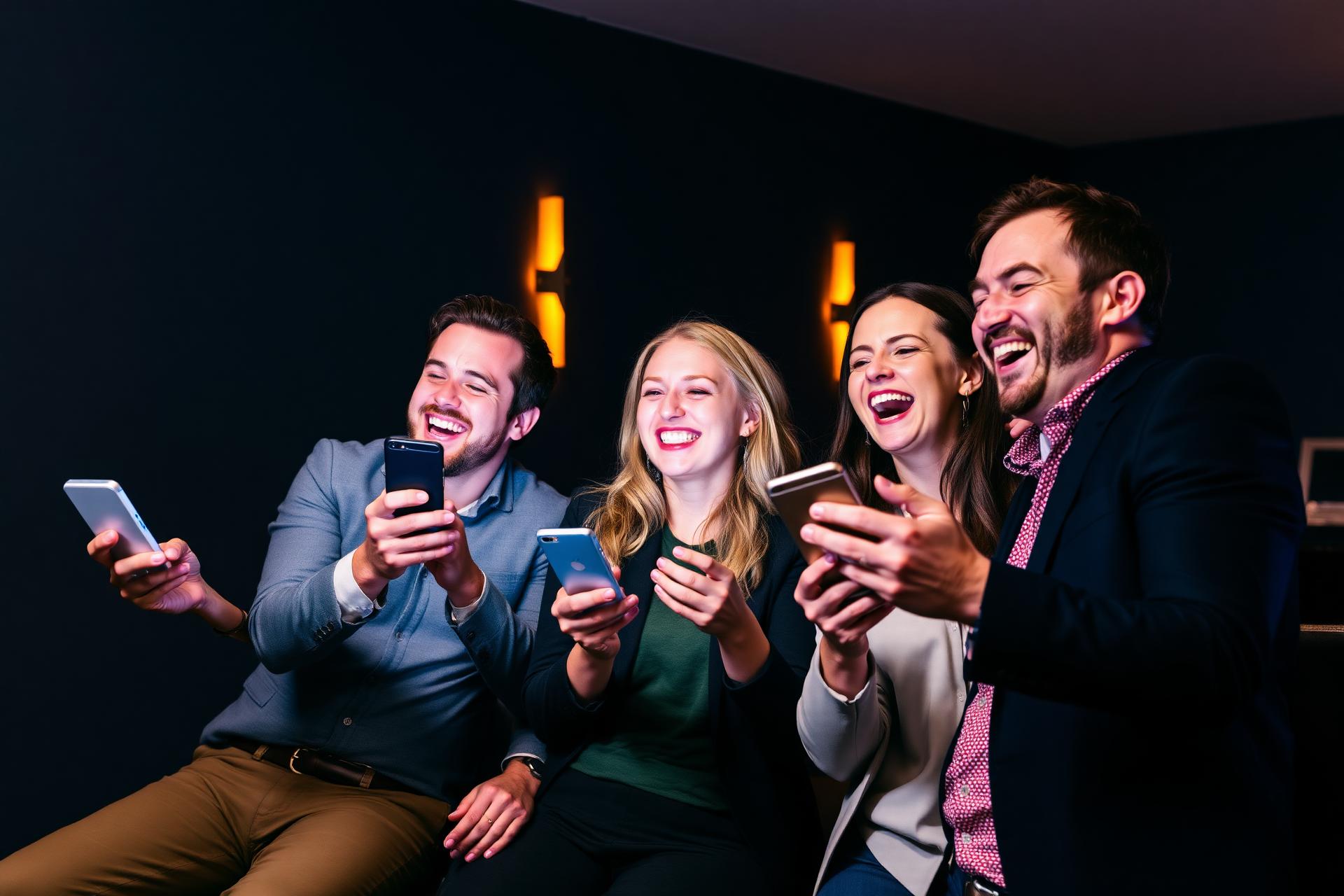 Team laughing during a corporate quiz night